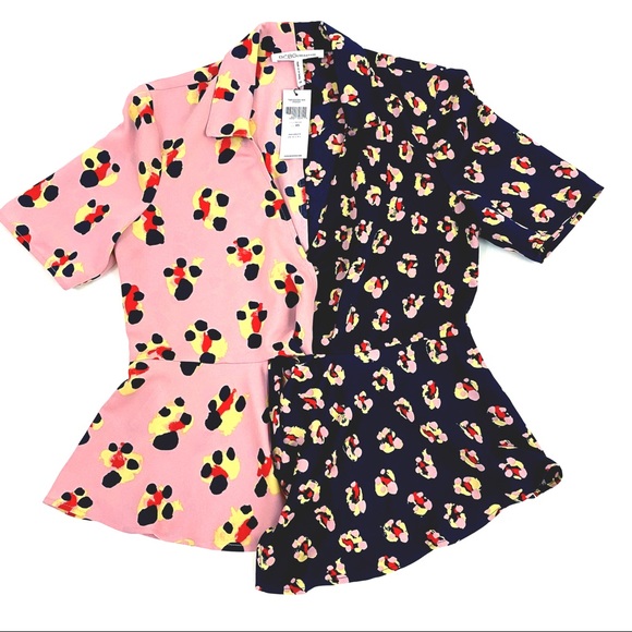 BCBGeneration Tops - NWT BCBG Floral Colorblock Wrap Top